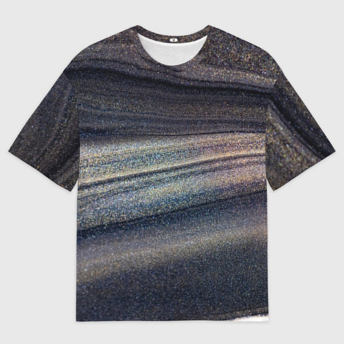 Мужская футболка оверсайз Волны блестящего тёмного песка / 3D-принт – фото 1