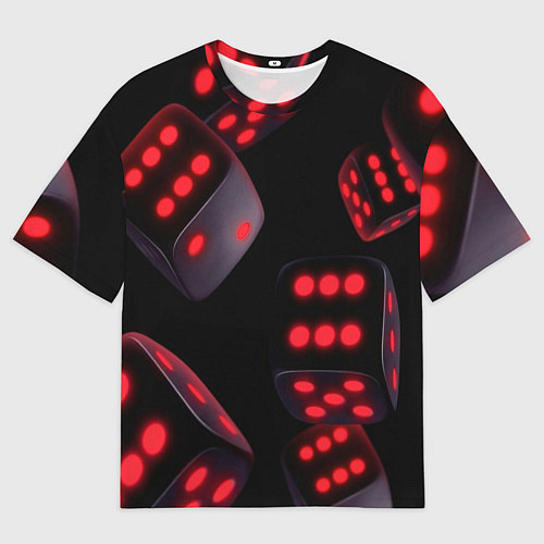 Мужская футболка оверсайз Игральные кости на черном фоне / 3D-принт – фото 1