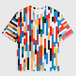 Футболка оверсайз мужская Геометрическое множество разноцветных блоков, цвет: 3D-принт