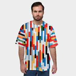 Футболка оверсайз мужская Геометрическое множество разноцветных блоков, цвет: 3D-принт — фото 2