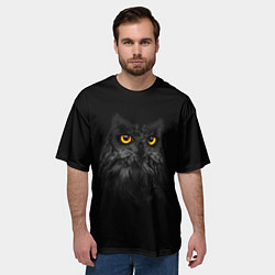 Футболка оверсайз мужская Сова ночью, цвет: 3D-принт — фото 2