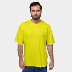 Футболка оверсайз мужская Киберпанк - Лого Дэвида, цвет: 3D-принт — фото 2