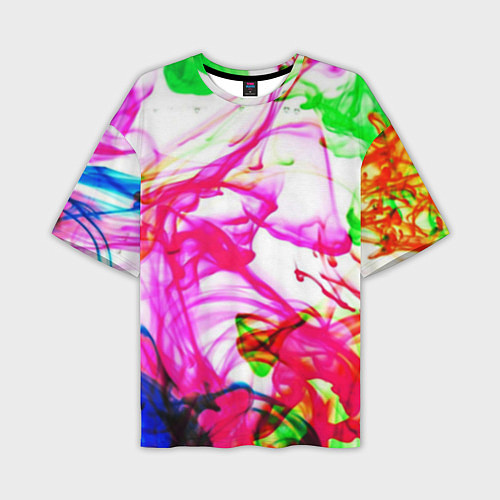 Мужская футболка оверсайз Неоновые краски в воде / 3D-принт – фото 1