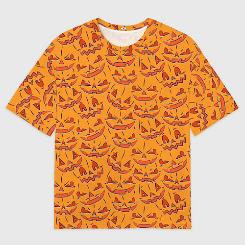 Мужская футболка оверсайз Halloween Pumpkin Pattern / 3D-принт – фото 1