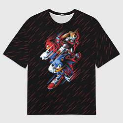 Мужская футболка оверсайз Ежик Соник и трое друзей