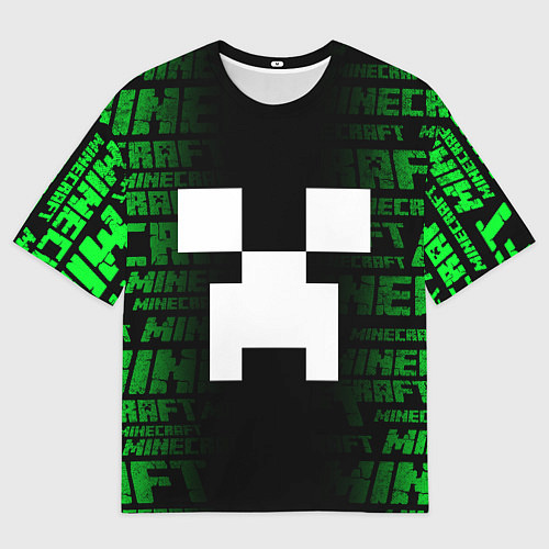 Мужская футболка оверсайз Лицо Крипера - Майнкрафт / 3D-принт – фото 1