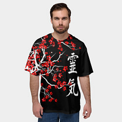 Футболка оверсайз мужская Сакура в цвету, цвет: 3D-принт — фото 2