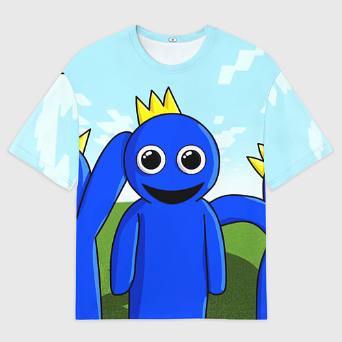 Мужская футболка оверсайз Blue: Rainbow Friends / 3D-принт – фото 1