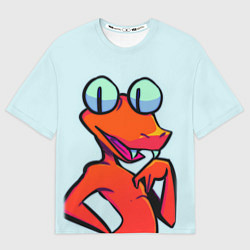 Мужская футболка оверсайз Оранжевый - Радужные друзья