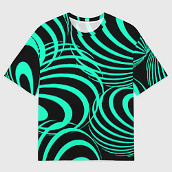 Мужская футболка оверсайз Зелёные полоски