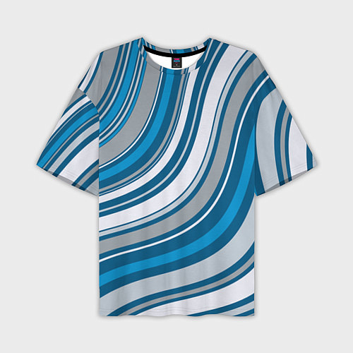 Мужская футболка оверсайз Волнистые полосы - текстура / 3D-принт – фото 1