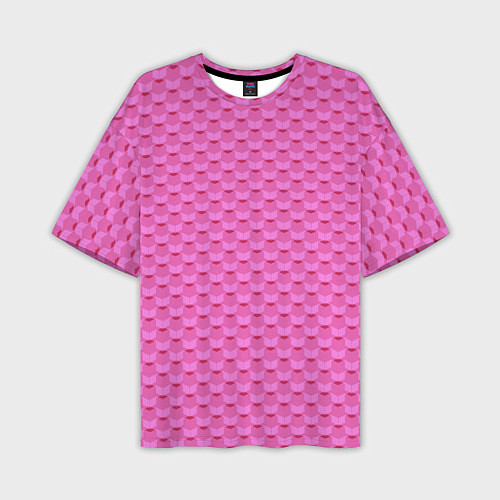 Мужская футболка оверсайз Геометрический современный розовый однотонный узор / 3D-принт – фото 1