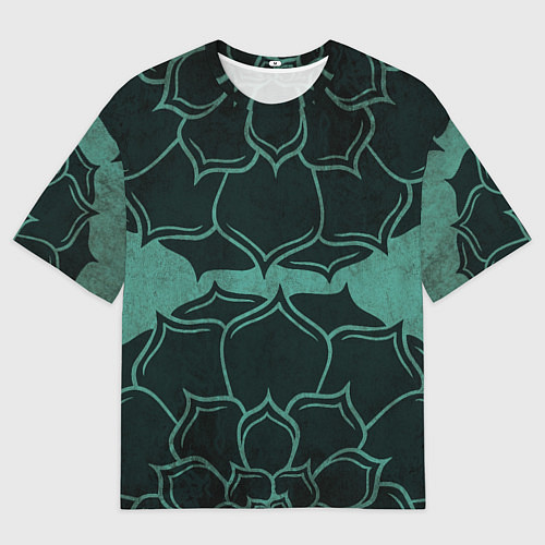 Мужская футболка оверсайз Абстрактный цветочный узор / 3D-принт – фото 1