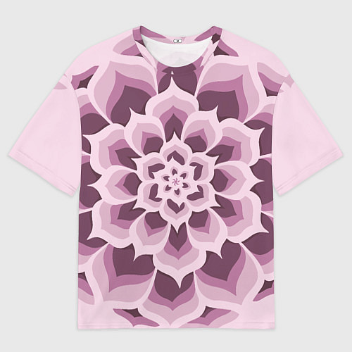 Мужская футболка оверсайз Цветочный узор в розовых тонах / 3D-принт – фото 1