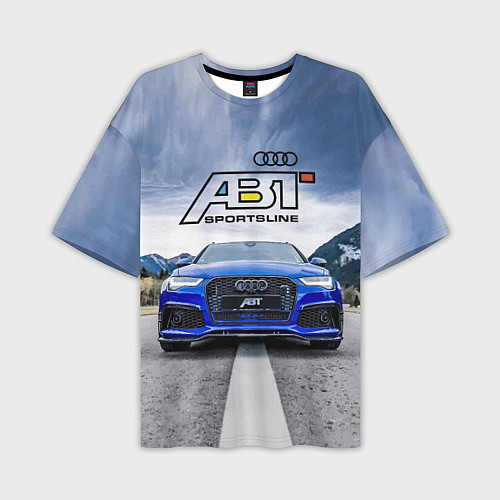 Мужская футболка оверсайз Audi ABT - sportsline на трассе / 3D-принт – фото 1