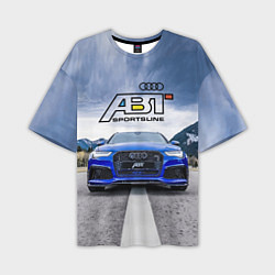 Футболка оверсайз мужская Audi ABT - sportsline на трассе, цвет: 3D-принт