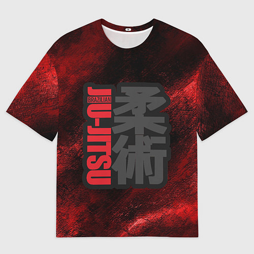 Мужская футболка оверсайз Jiu-Jitsu Bazilian Black-Red / 3D-принт – фото 1