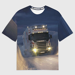 Мужская футболка оверсайз Для фуры Scania нет преград