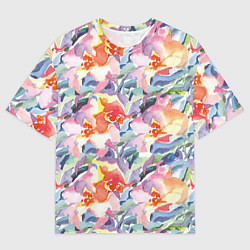 Мужская футболка оверсайз Нежные акварельные лепестки абстракция