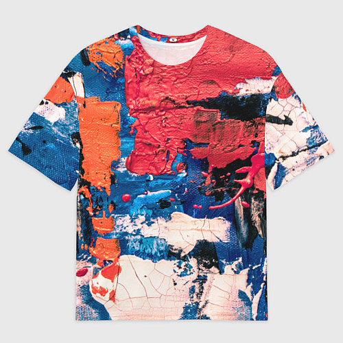 Мужская футболка оверсайз Текстура из красок / 3D-принт – фото 1