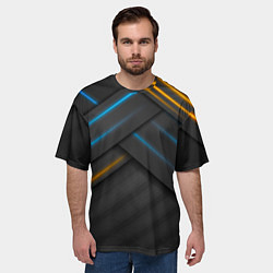 Футболка оверсайз мужская Переплетение полос, цвет: 3D-принт — фото 2