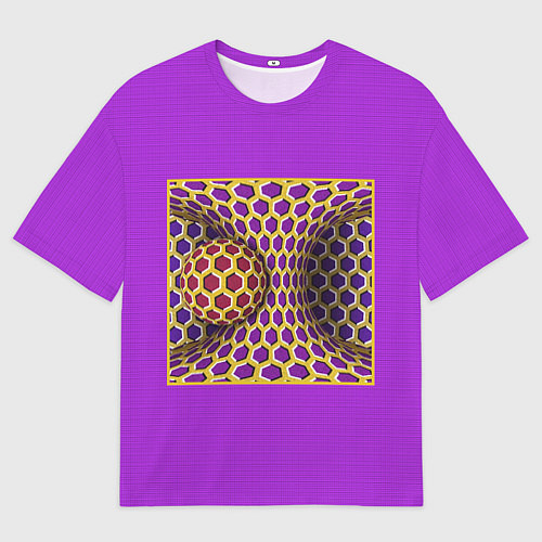 Мужская футболка оверсайз Вращающийся шар - оптическая иллюзия / 3D-принт – фото 1