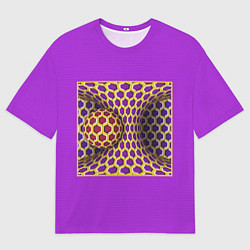 Мужская футболка оверсайз Вращающийся шар - оптическая иллюзия