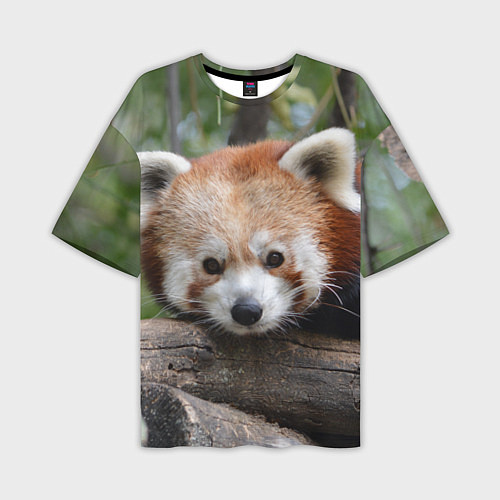 Мужская футболка оверсайз Красная панда / 3D-принт – фото 1