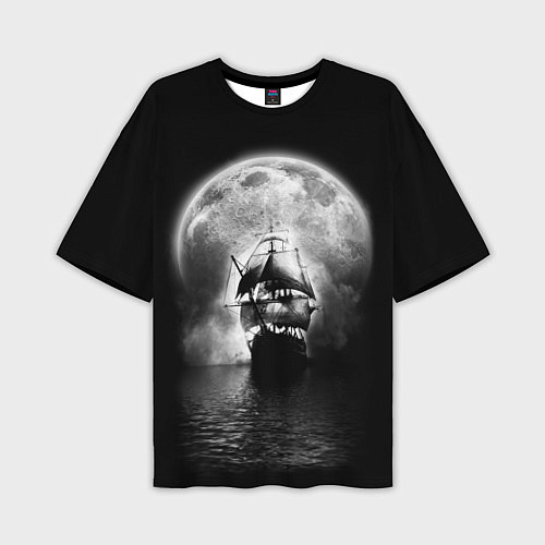 Мужская футболка оверсайз Корабль в ночи / 3D-принт – фото 1