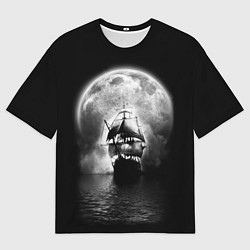 Мужская футболка оверсайз Корабль в ночи