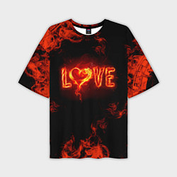 Мужская футболка оверсайз Fire love