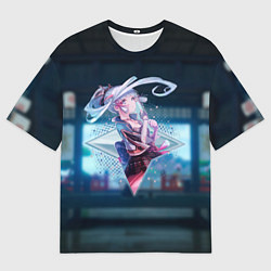 Футболка оверсайз мужская Аяка Камисато в примогеме, цвет: 3D-принт