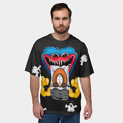 Футболка оверсайз мужская Хагги Вагги хочет съесть Кенни, цвет: 3D-принт — фото 2