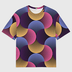Футболка оверсайз мужская Абстрактные полосы - оптическая иллюзия, цвет: 3D-принт