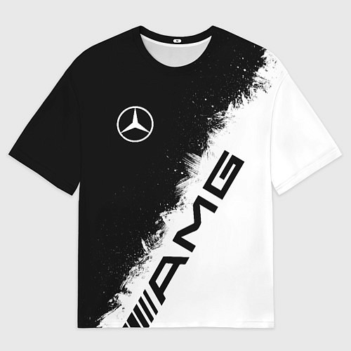 Мужская футболка оверсайз Мерседес - АМГ - Краски / 3D-принт – фото 1