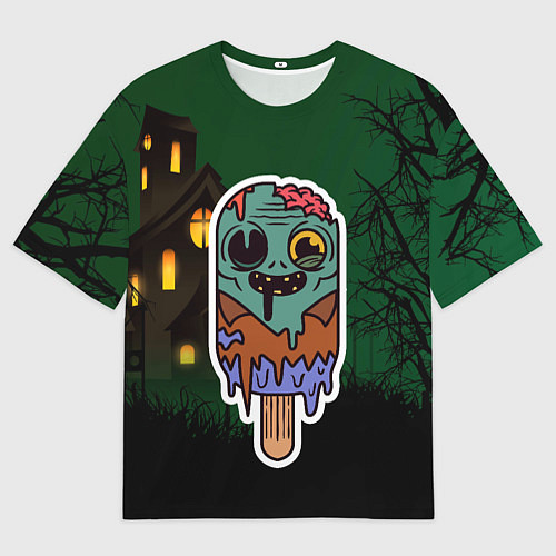 Мужская футболка оверсайз Мороженое - зомби / 3D-принт – фото 1