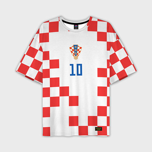 Мужская футболка оверсайз Модрич Сборная Хорватии форма к чемпионату мира 20 / 3D-принт – фото 1