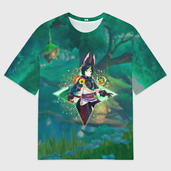 Мужская футболка оверсайз Тигнари в примогеме