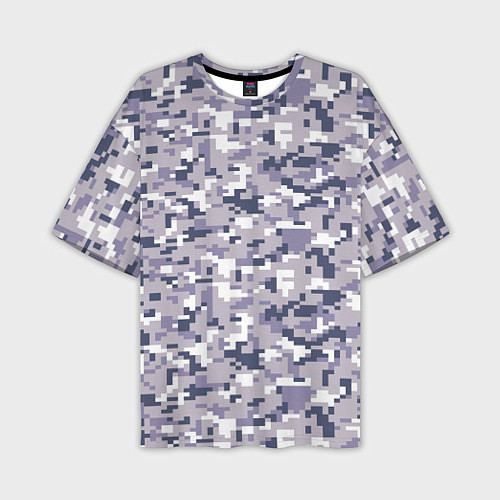 Мужская футболка оверсайз Камуфляж ACUpat серый пиксель / 3D-принт – фото 1