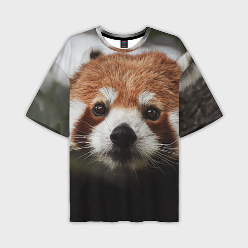 Мужская футболка оверсайз Малая панда / 3D-принт – фото 1