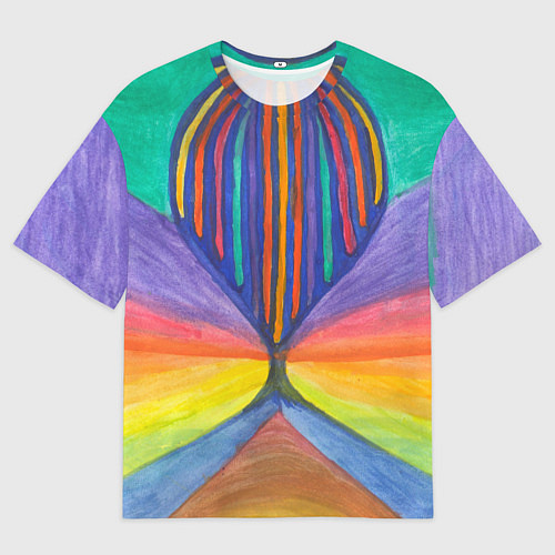 Мужская футболка оверсайз Абстракция воздушный шар / 3D-принт – фото 1
