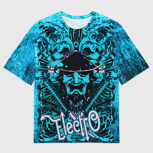 Мужская футболка оверсайз Самурай Electro / 3D-принт – фото 1