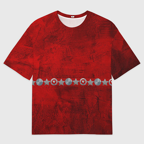 Мужская футболка оверсайз Красный градиент / 3D-принт – фото 1
