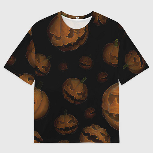 Мужская футболка оверсайз Парящие тыквы Джека / 3D-принт – фото 1