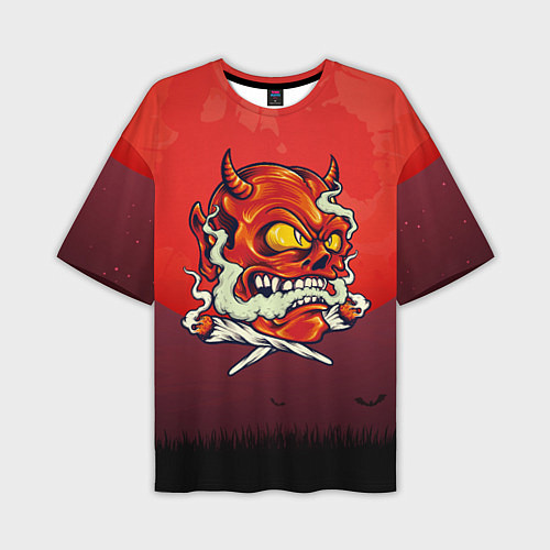 Мужская футболка оверсайз Красный дьявол / 3D-принт – фото 1