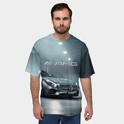 Футболка оверсайз мужская Mercedes AMG - Motorsport, цвет: 3D-принт — фото 2