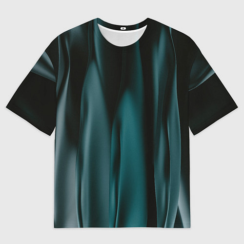 Мужская футболка оверсайз Абстрактные волны в темноте / 3D-принт – фото 1