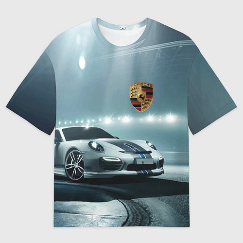Мужская футболка оверсайз Porsche - racing route - motorsport / 3D-принт – фото 1