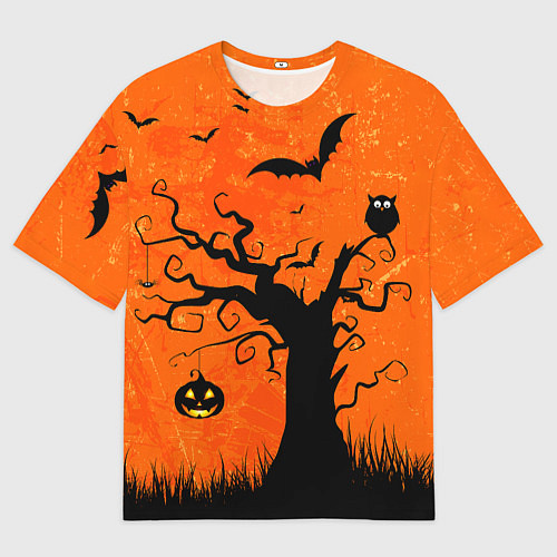Мужская футболка оверсайз Мрачное дерево / 3D-принт – фото 1