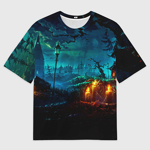 Мужская футболка оверсайз Мрачное место / 3D-принт – фото 1